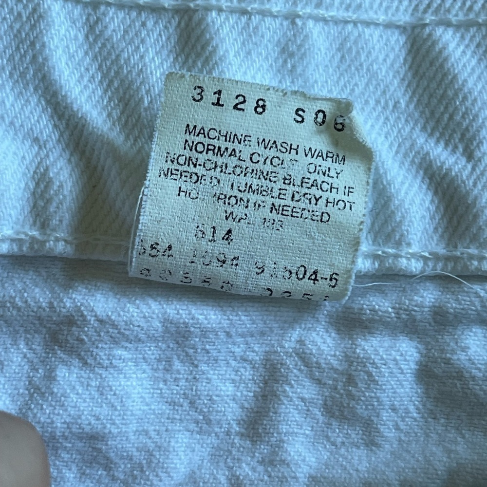 Levi’s vintage orange tab 550 relax fit white rigid denim diy cut off mom short - Picture 4 of 11